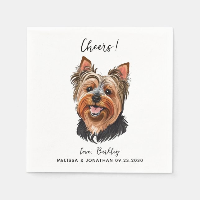 Dog Wedding Cocktail Serviette (Vorderseite)