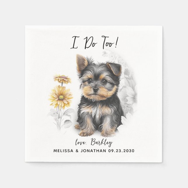 Dog Wedding Cocktail Serviette (Vorderseite)