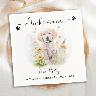 Dog Wedding Cocktail Serviette