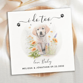 Dog Wedding Cocktail Serviette