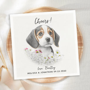 Dog Wedding Cocktail Serviette