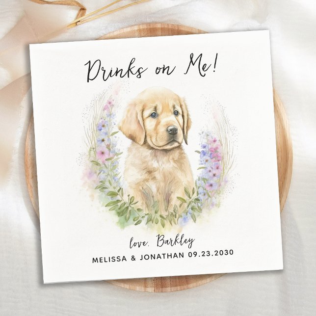 Dog Wedding Cocktail Serviette (Von Creator hochgeladen)