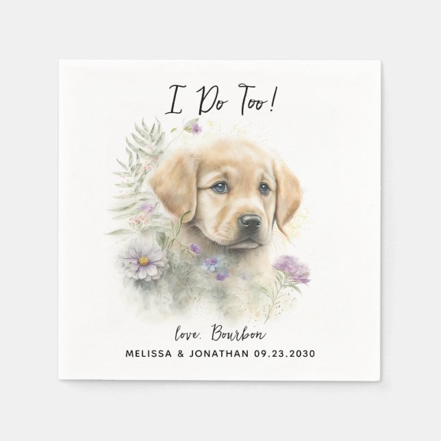 Dog Wedding Cocktail Serviette (Vorderseite)