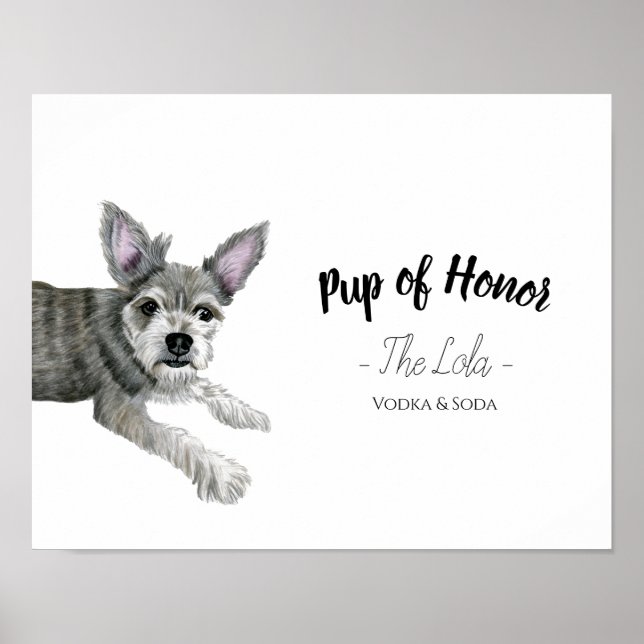 Dog Wedding Drink Sign Poster (Vorne)