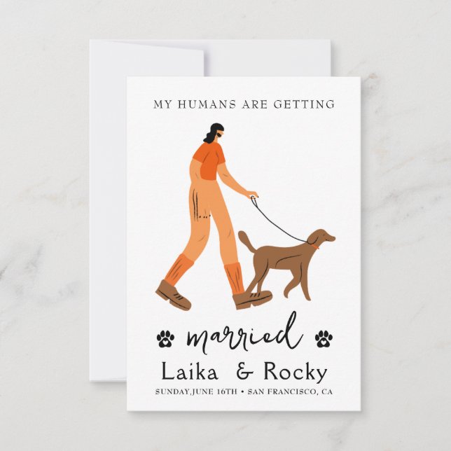 Dog Wedding Invitation Save The Date (Vorderseite)