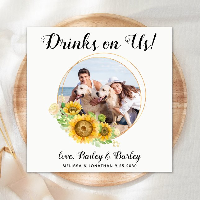 Dog Wedding Personalisiert Cocktail Serviette (Von Creator hochgeladen)