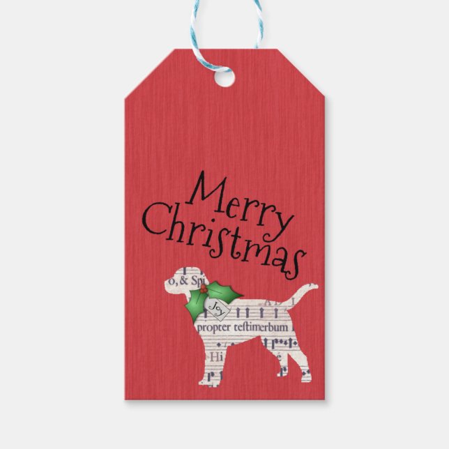 Dog Weihnachtsgeschenk-Tag Geschenkanhänger (Vorderseite)