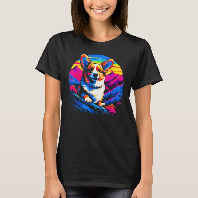 Dog Welsh Corgi Mountain T-Shirt (Vorderseite)