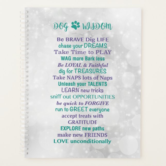 Dog Wisdom Quotes - Inspirationsstipps Dog Lover Planer (Vorderseite)
