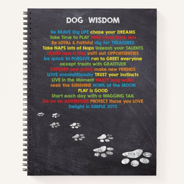 Dog Wisdom Quotes Notizbuch (Vorderseite)