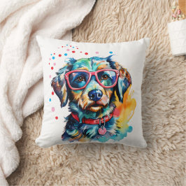 Dog with Glasses Kissen