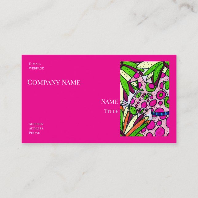 Dog with Pink Dots Company Business Cards Visitenkarte (Vorderseite)