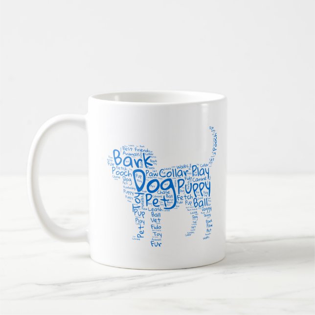 Dog Word Cloud Design Kaffeetasse (Links)