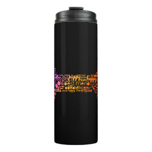 Dog Word Cloud (knochenfarbig) Thermosbecher