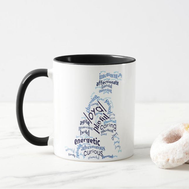 Dog Word Cloud-Tasse Tasse (Mit Donut)