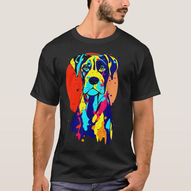 Dogbreed Great Dane Pop Colorful T-Shirt (Vorderseite)