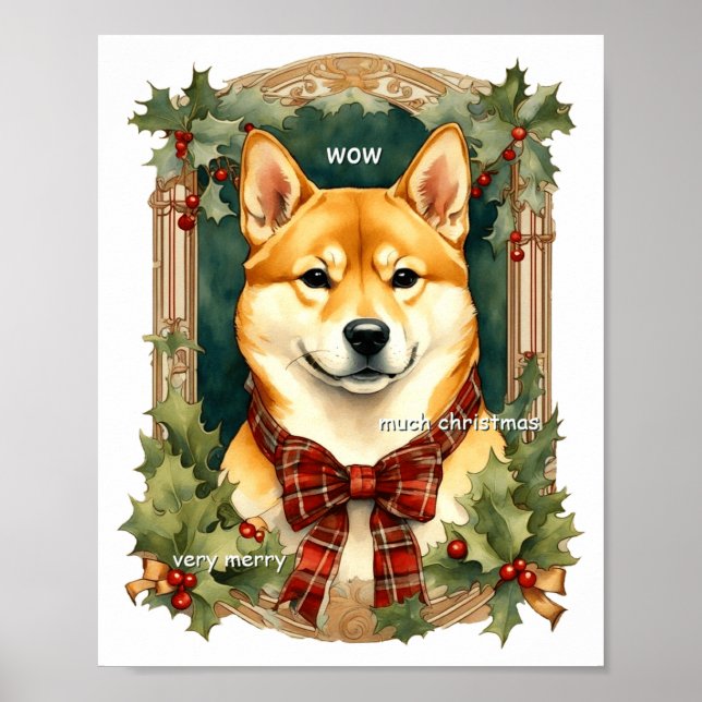 Doge Christmas Swea Shiba Inu Mens Long  Poster (Vorne)