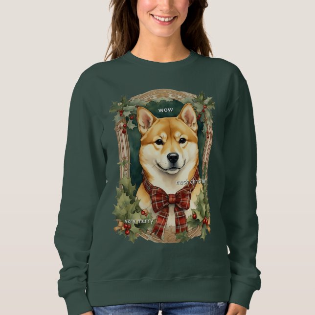 Doge Christmas Sweatshirt (Shiba Inu) (Vorderseite)