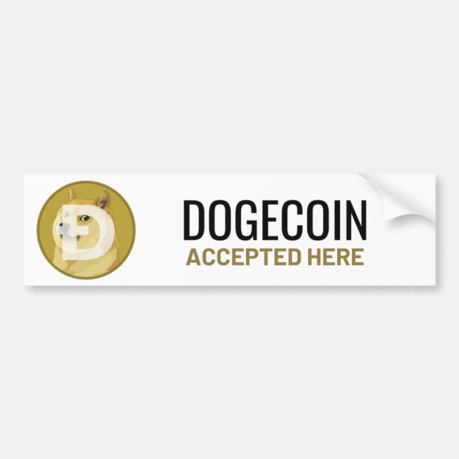 Doge Coin akzeptiert hier Fensteraufkleber Decal Autoaufkleber (Vorne)