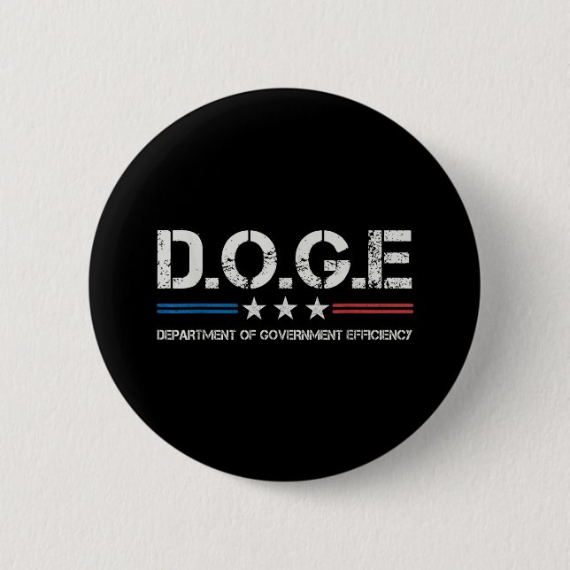 Doge D.o.g. Department of Government Efficiency Button (Vorderseite)