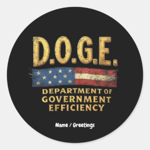 DOGE Department of Government Efficiency Runder Aufkleber