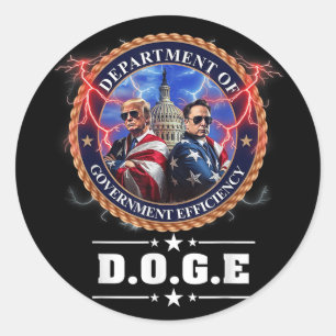 Doge Department of Government Efficiency Trump 47 Runder Aufkleber