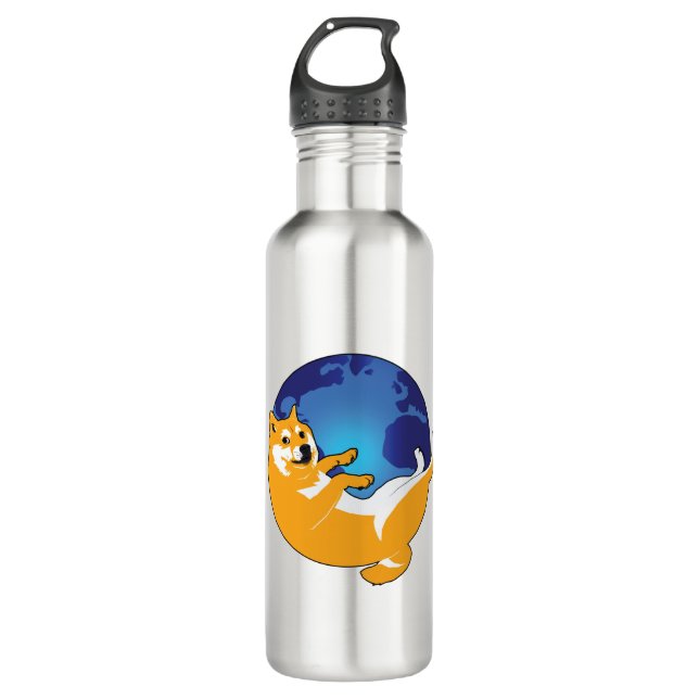 Doge, der Firefox lustiges Meme mit der Edelstahlflasche (Vorderseite)