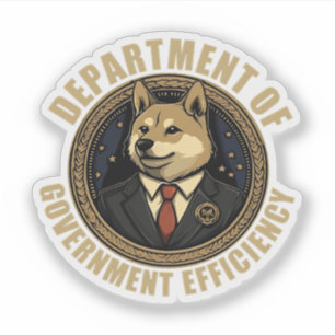 Doge Dog des Ministeriums für Regierungseffizienz Aufkleber