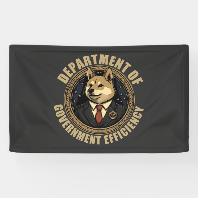 Doge Dog des Ministeriums für Regierungseffizienz Banner (Horizontal)