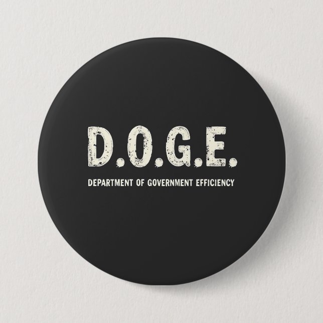 Doge Dog des Ministeriums für Regierungseffizienz Button (Vorderseite)