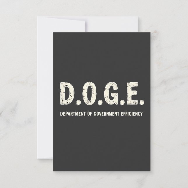 Doge Dog des Ministeriums für Regierungseffizienz Dankeskarte (Vorderseite)