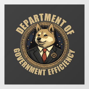 Doge Dog des Ministeriums für Regierungseffizienz Fensteraufkleber