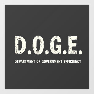 Doge Dog des Ministeriums für Regierungseffizienz Fensteraufkleber