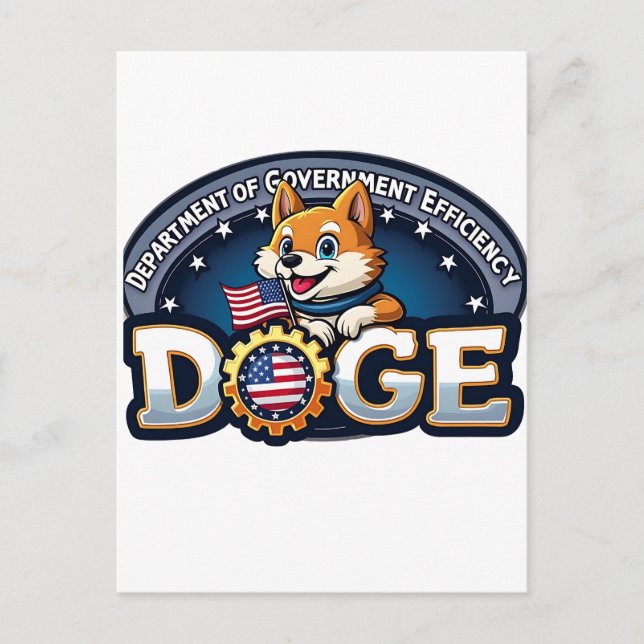 Doge Dog des Ministeriums für Regierungseffizienz Postkarte (Vorderseite)