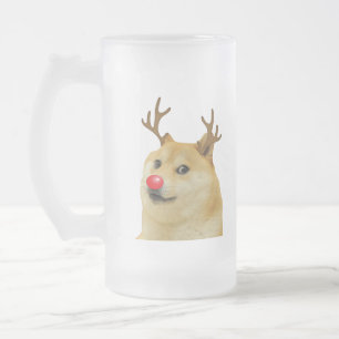 Doge Dogright Doggo Dog Weihnachtsmeme Karte rot Mattglas Bierglas