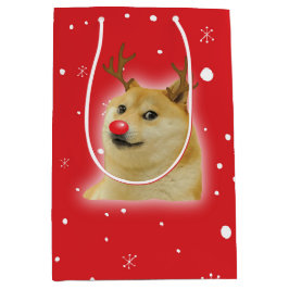 Doge Dogright Doggo Dog Weihnachtsmeme Karte rot Mittlere Geschenktüte