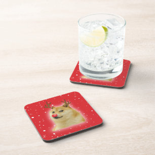 Doge Dogright Doggo Hund Weihnachten Meme Karte ro Getränkeuntersetzer