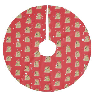 Doge Dogright Doggo Hund Weihnachten Meme Karte ro Polyester Weihnachtsbaumdecke