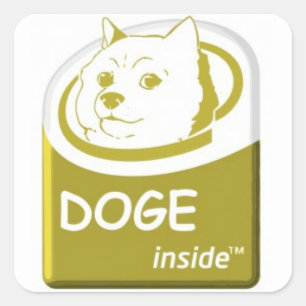 Doge innerhalb des Aufklebers Quadratischer Aufkleber