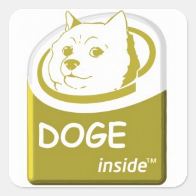 Doge-Inside-Aufkleber Quadratischer Aufkleber (Vorderseite)