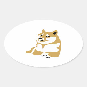 Doge - Internet-Meme Ovaler Aufkleber