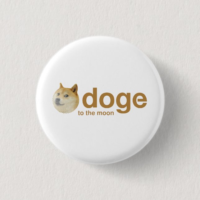 Doge, Münze, Dogenmünze, Dogecoin Button (Vorderseite)