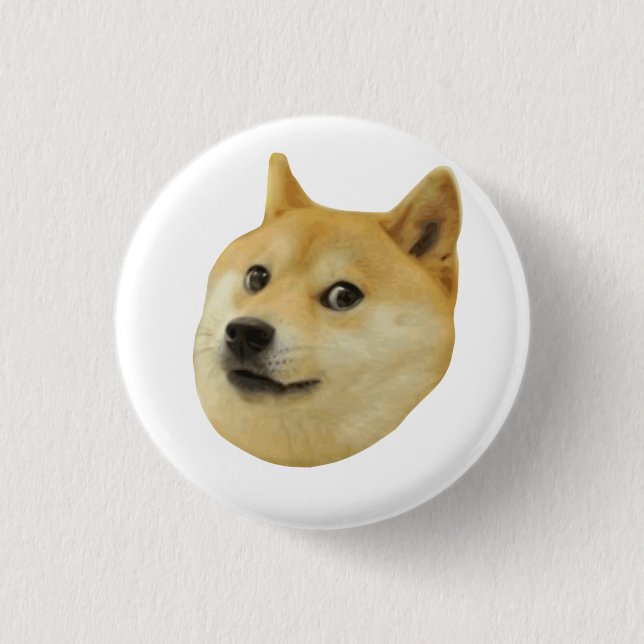 Doge sehr wow viel Hund solches Shiba Shibe Inu Button (Vorderseite)