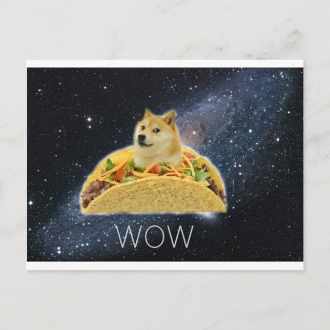 Doge Space Taco Mem Postkarte (Vorderseite)