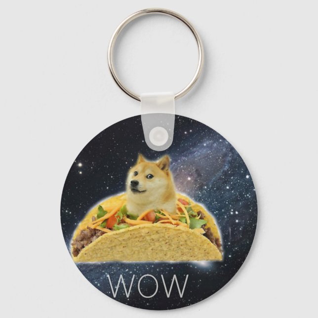 Doge Space-Taco-Mem Schlüsselanhänger (Vorderseite)