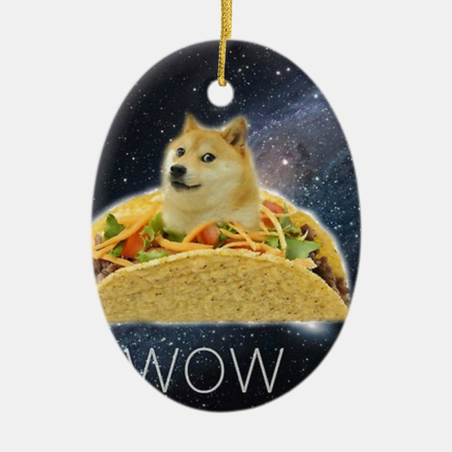 doge space taco meme ornement céramique (Devant)
