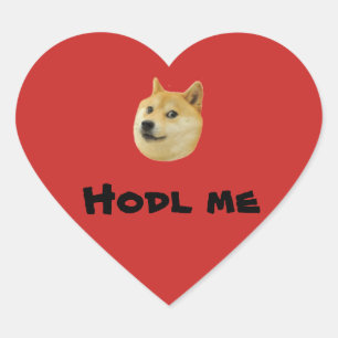 Doge Valentine Aufkleber "Hodl Me"
