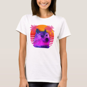 Dogecoin 80er Retro Doge Hodl Zum Mond Lustig T-Shirt