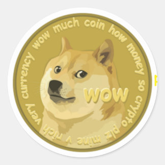 Dogecoin-Accessoires - The Chatty Shiba Inu Runder Aufkleber