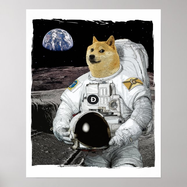 Dogecoin-Astronaut Poster (Vorne)